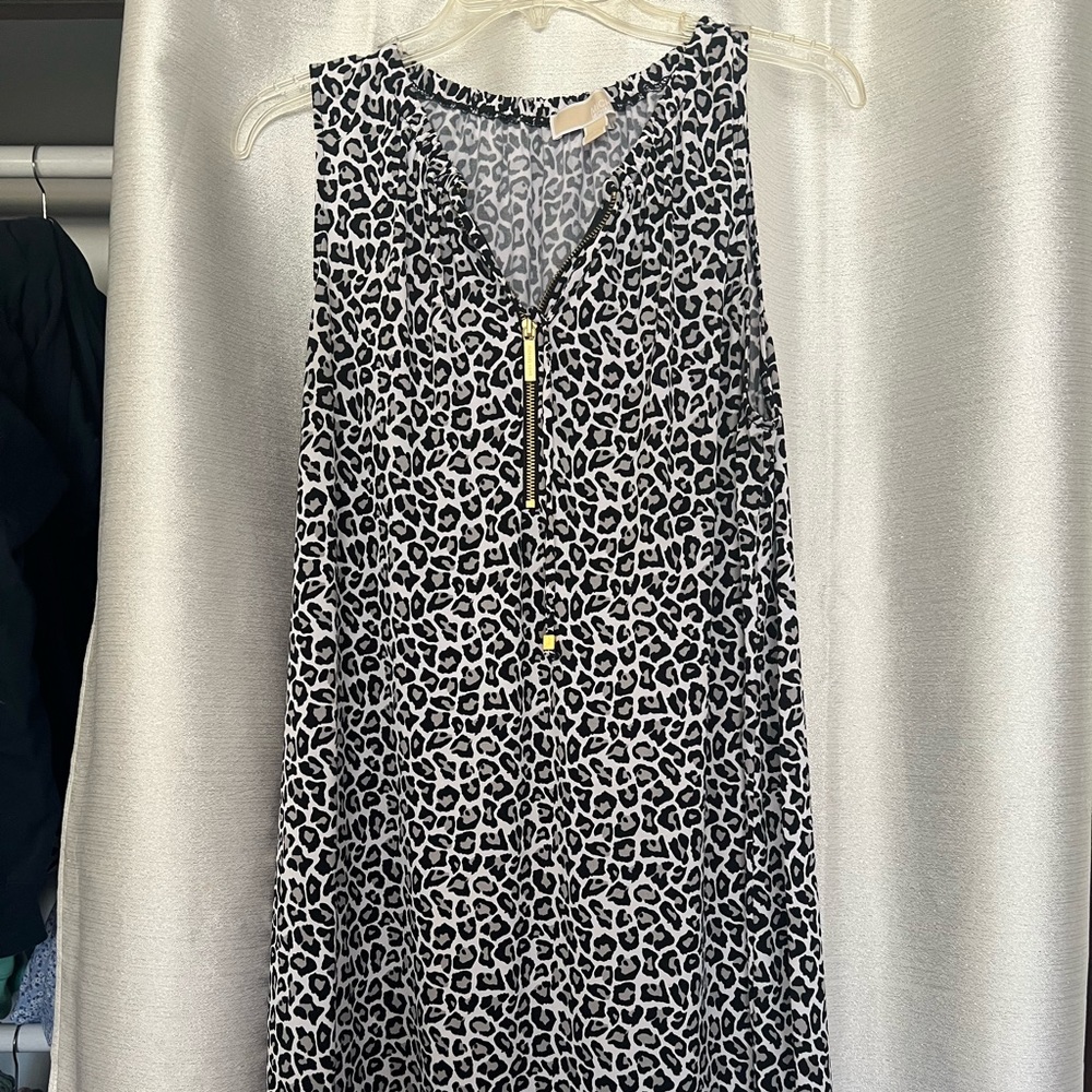 Micheal kors cheetah zip half zip dress